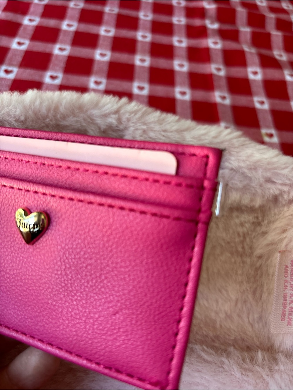 Juicy Couture Bright Pink Slim Card Wallet with Gold Logo - Picture 4 of 7